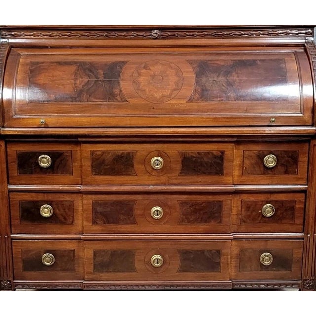 Louis xvi period marquetry roll-top desk – late 18th century dimensions: h 118 × w 124 × d 63 cm an elegant louis xvi...