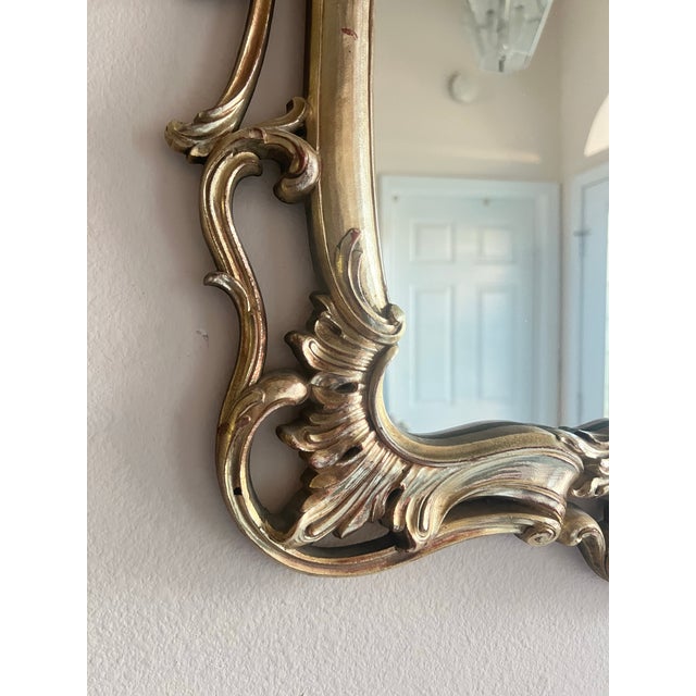 Rococo Vintage Rococo Style Gold Mirror For Sale - Image 3 of 9