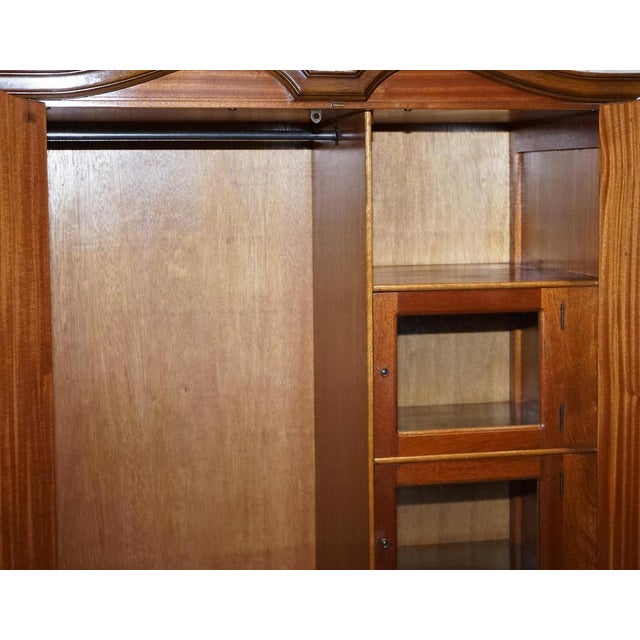 Wood English Art Deco Queen Anne Burr Walnut Wardrobe, 1920s For Sale - Image 7 of 18