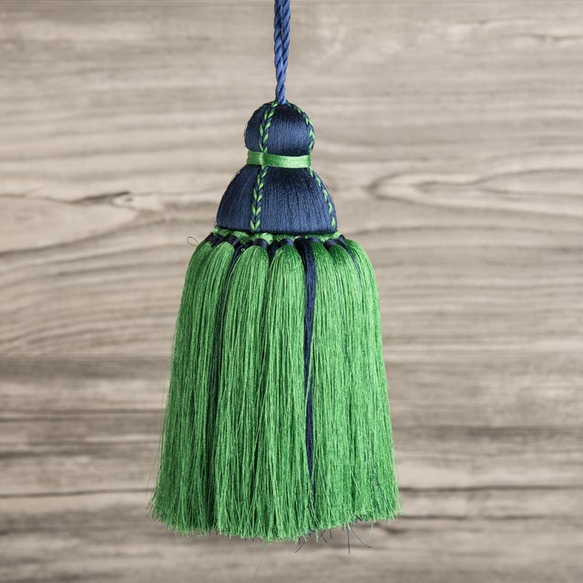 Navy & Green Tassel, Medium Chairish