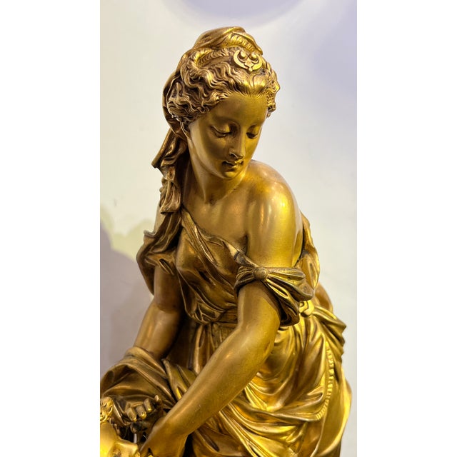 French French Louis XV Style Ormolu Bronze Mantel Clock For Sale - Image 3 of 12
