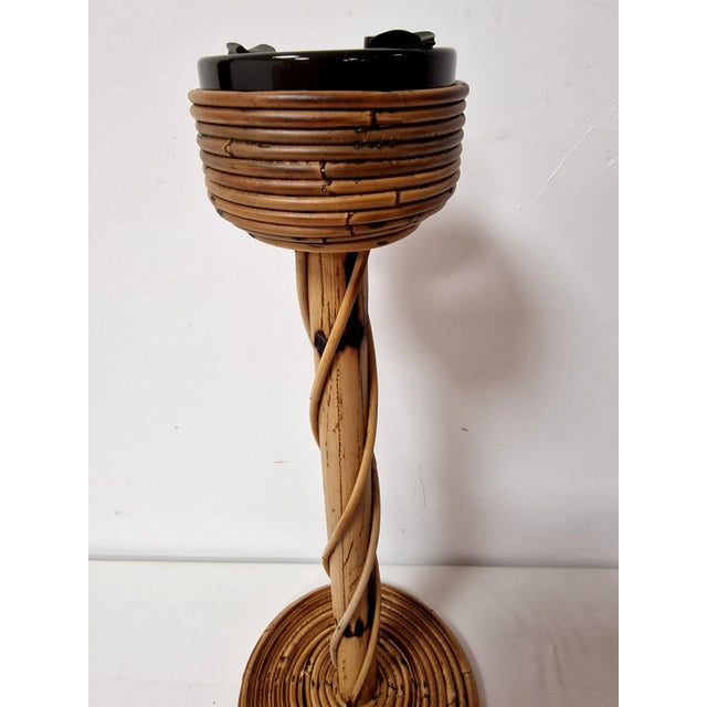 Wood Mid-Century Modern Bamboo Floor Ashtray, 1960s For Sale - Image 7 of 15
