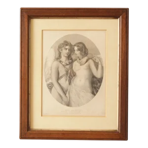 19th C. American Engraving, 'Cupid and Psyche'