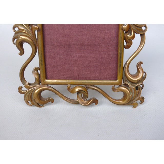 Art Nouveau Style Handmade Floral Picture Frame in Brass, Germany, 1890s For Sale - Image 16 of 18
