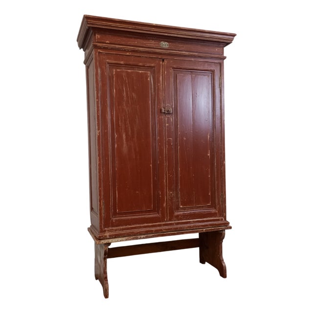 Maroon Fir Workshop Cabinet For Sale