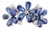 18k White Gold Blue Sapphire Diamond Floral Ring for Women Size 5 For Sale