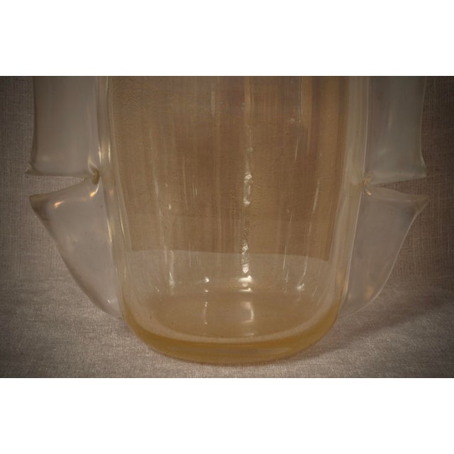 2000 - 2009 Mid-Century Gold Murano Art Glass Vase, 2000s For Sale - Image 5 of 7