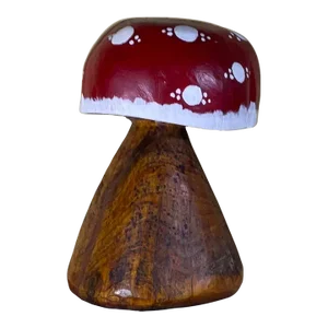 Funky Hand-Carved Ashwood Mushroom Sculpture