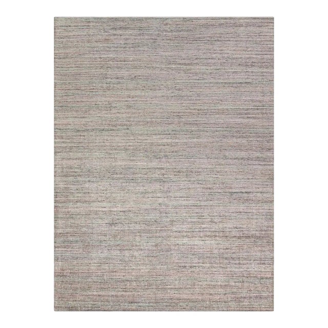 Simplicity Pink Turquoise Contemporary Handwoven Rug 8' X 9'9 For Sale - Image 11 of 11