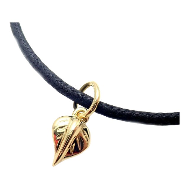 Temple St Clair 18k Tanooki Nature Leaf Charm Cord Bracelet For Sale