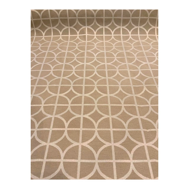 Chaddock: F6182 Khaki and Off-White Geometric Designer Fabric - 15 Yards For Sale