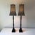 Shabby Chic Late 20th Century Skinny Black Plaid Lamps: A Pair For Sale - Image 3 of 10