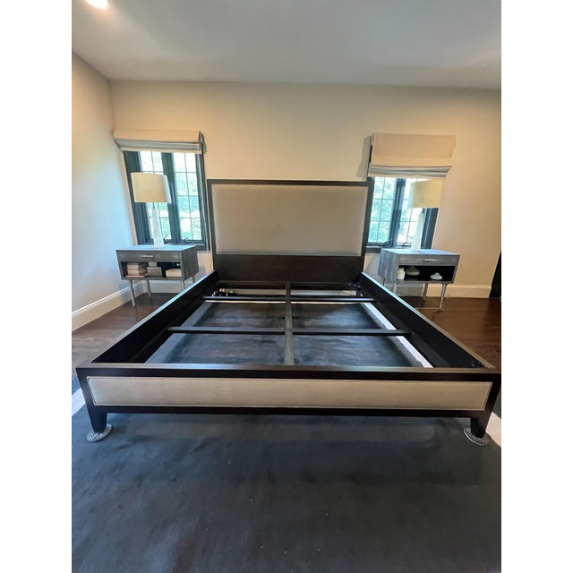 Inspired by clean-lined classical forms, this bed frame balances simple silhouettes with refined restraint. Handcrafted,...