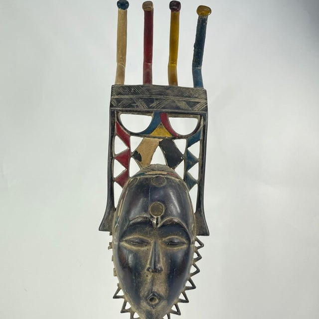 Early 20th Century Yaure Mask with Headdress Côte d'Ivoire For Sale In Denver - Image 6 of 8