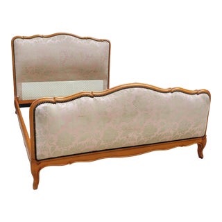 Vintage Upholstered French Bedframe For Sale