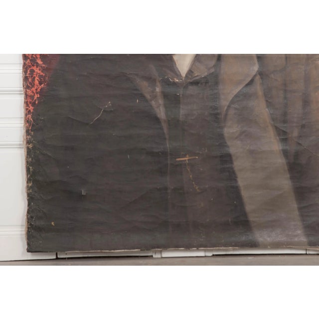 Black German 19th Century Large Portrait of Friedrich Engels on Canvas For Sale - Image 8 of 13