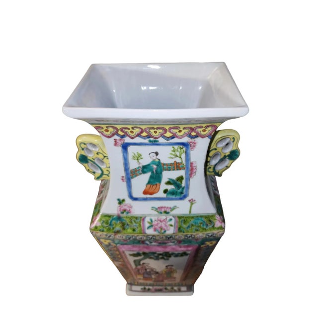 Late 19th Century Late 19th Century Chinese Guangxu Period Wucai Style Twin Handled Vase For Sale - Image 5 of 6
