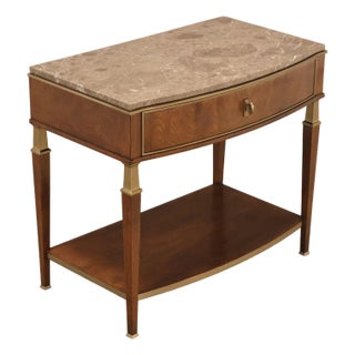 Johnathan Charles 'Barcelona' Marble Top Walnut Nightstand For Sale