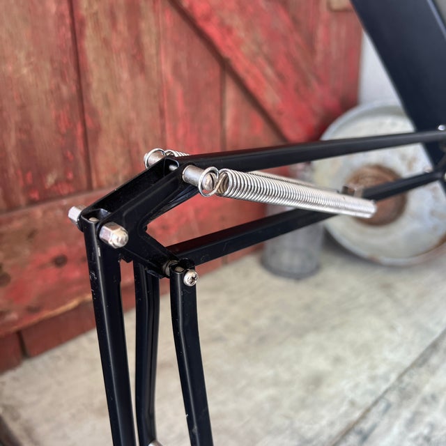 1960s Vintage Articulating Desk Lamp With Black Metal Frame & Fluorescent Light For Sale - Image 5 of 15