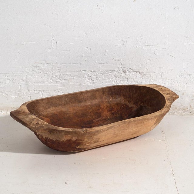 Brown Antique Carved Wooden Bowl For Sale - Image 8 of 9