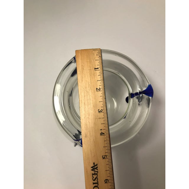 Glass Vintage Poschinger Cobalt Tri-Tadpoles Hand-Blown Glass Vase For Sale - Image 7 of 9