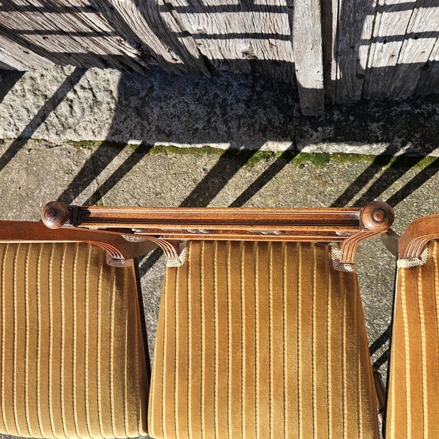 Antique :ate 19th Century Louis XVI Hand-Carved Walnut Side Chairs in the style of Claude Sené For Sale - Image 11 of 18