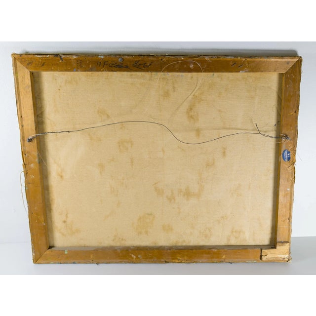 Mid-Century Modern Geometric Abstract Oil on Canvas by Sara Harris For Sale - Image 9 of 11