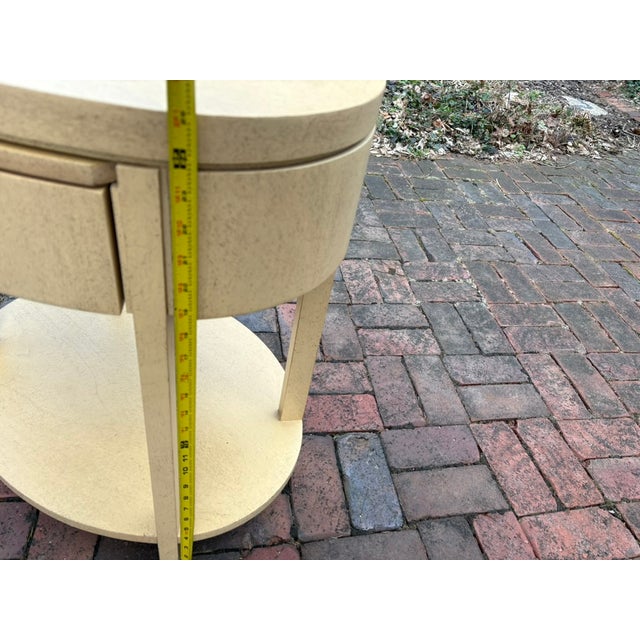 1980s Charles Pfister for Baker Furniture Oval Side/Bedside Table For Sale - Image 12 of 18