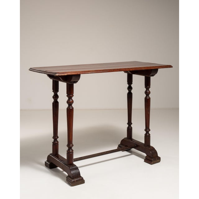 1900 - 1909 France Chocolate Oak Side Table For Sale - Image 10 of 15