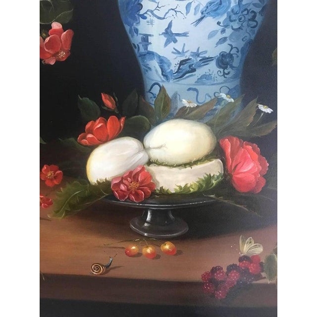 20th Century Still Life of Fruit, Flowers and Pottery For Sale - Image 6 of 8