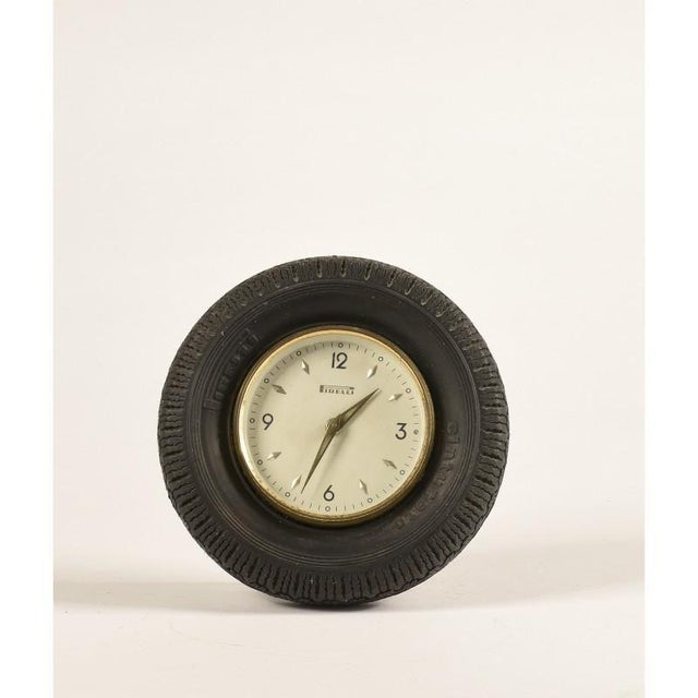 Black Mid-Century Table Clock from Pirelli For Sale - Image 8 of 10