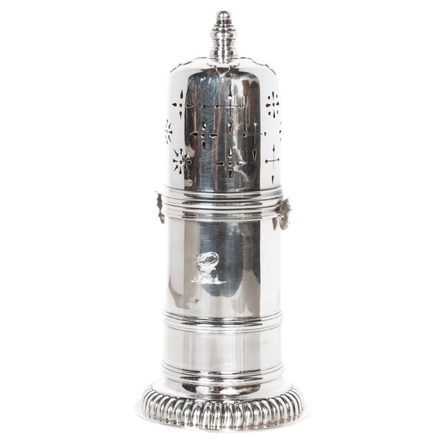 Metal Antique Sterling Silver Silver Sugar Shaker Caster Muffineer Elkington & Co London 1912 For Sale - Image 7 of 12