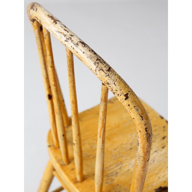 Antique Yellow Painted Windsor Style Chair For Sale - Image 13 of 14