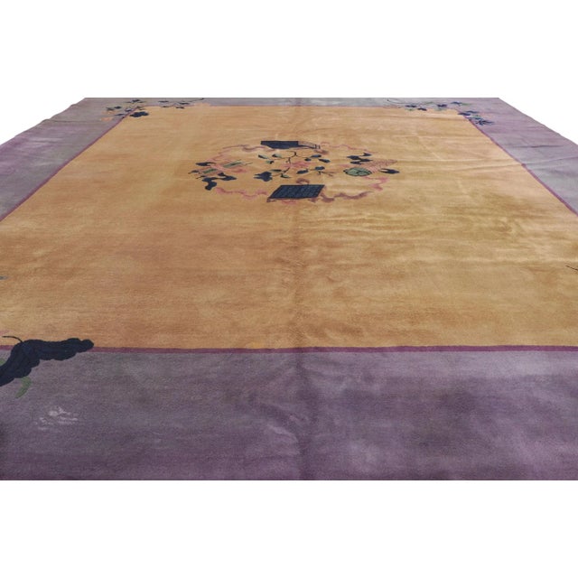 Early 20th Century Antique Chinese Art Deco Rug, 10'02 X 11'07 For Sale - Image 4 of 9
