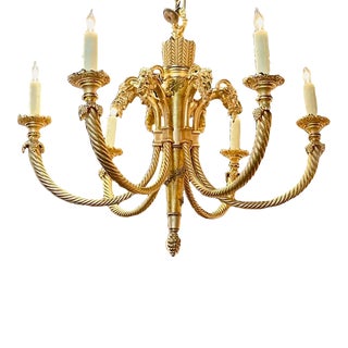 French Neo-Classical Dore' Bronze Chandelier For Sale