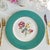 Traditional 1940s Rare Set of Hand-Painted Minton Floral Dinner Plates With Aqua Band and Gilt Rim // Signed by Artist J Colclough // Set of 9 For Sale - Image 3 of 12