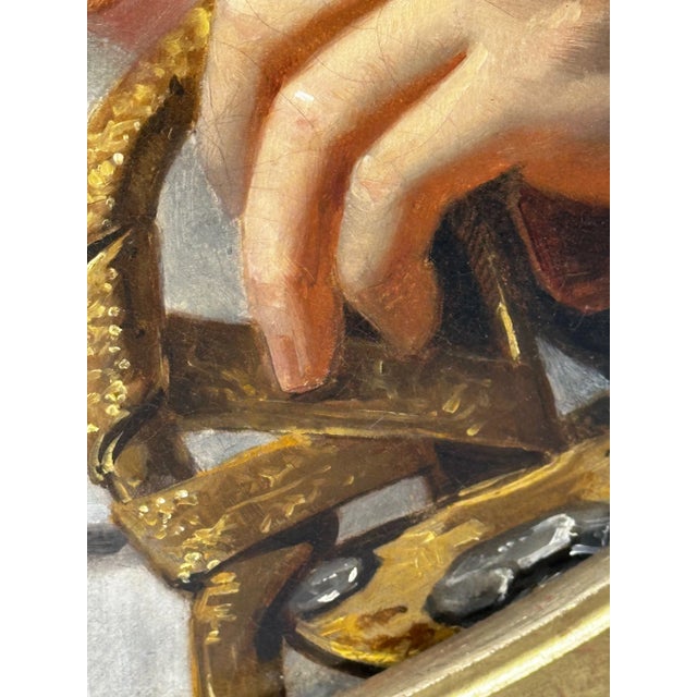 Wood Large 19th Century Oil Painting Military Dress Portrait of Napoleon Bonaparte Wearing the Grand Cross of the Légion D’honneur For Sale - Image 7 of 18