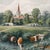A large-scale, late 19th century lithograph of Stratford-on-Avon capturing the serene beauty of the English countryside....