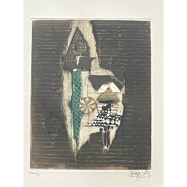 Mid 20th Century Mid 20th Century Original Johnny Friedlaender Aquatint Etching - Rare Small Format, Signed, Numbered XLV/L (45/50) For Sale - Image 5 of 10