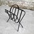 Brutalist Magazine Rack in Metal and Leather, 1960s For Sale - Image 4 of 6
