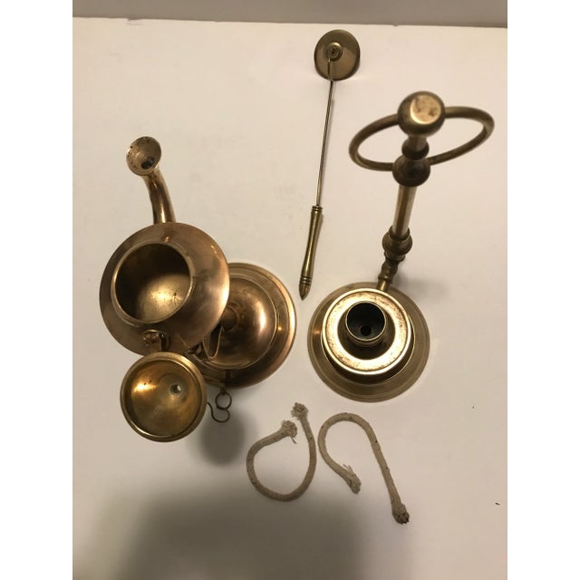 Late 20th Century Vintage Ornate Brass Lighting Fixtures- Set of 3 For Sale - Image 10 of 12