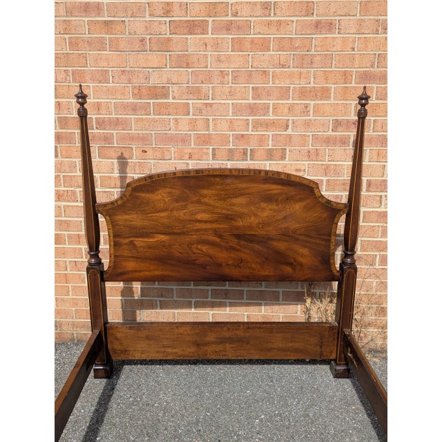 Mid 20th Century Vintage Full-Size Solid Wood Bed Frame For Sale - Image 5 of 9