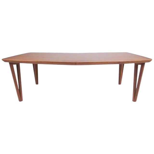 Scandinavian Modern Teak Coffee Table With Hairpin Legs Chairish