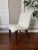 Wood Set of Four Vintage 1950s Walnut and Linen Dining Chairs After Conant Ball For Sale - Image 7 of 12