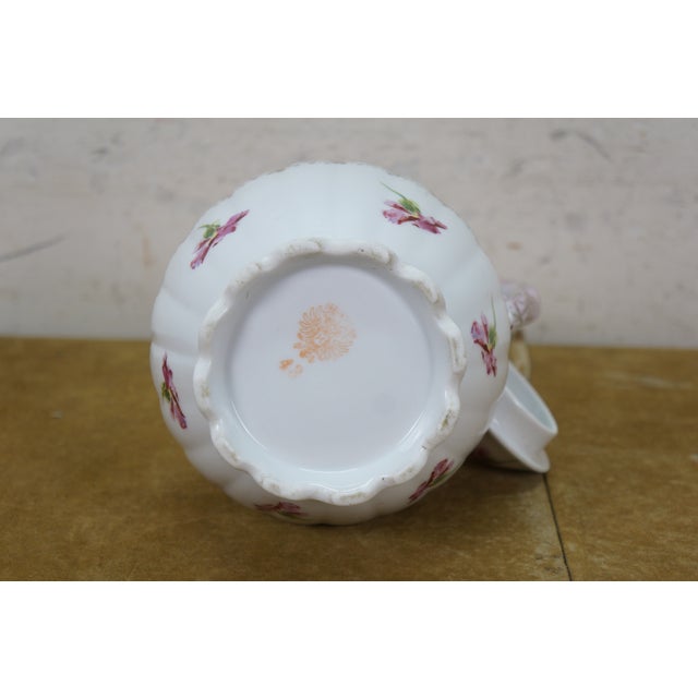 Antique Imperial Austria Pink Floral Chocolate Pot Teapot Tea Coffee Pitcher 9" For Sale - Image 16 of 16