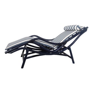 German Fletch Atelier Schütz Leather Wrapped Bamboo Chaise Lounge For Sale