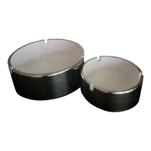 1960s Isamu Kenmochi Silver Ashtray Catch All Set of 2