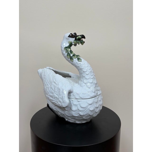 Late 20th Century Chelsea House Porcelain Swan Soup Tureen For Sale - Image 11 of 16