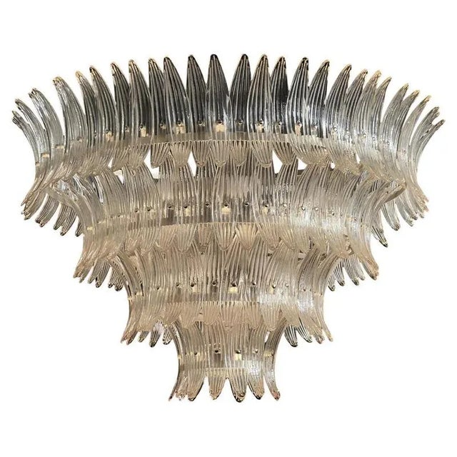 Metal Palmette Chandelier by Barovier & Toso, 1960 For Sale - Image 7 of 7