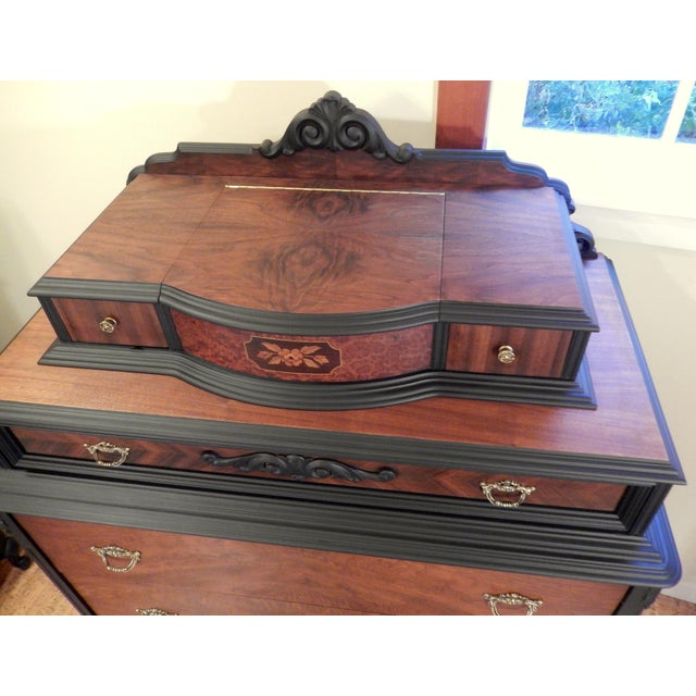 1920s Early 20th Century Sligh Walnut High Boy Dresser For Sale - Image 5 of 7